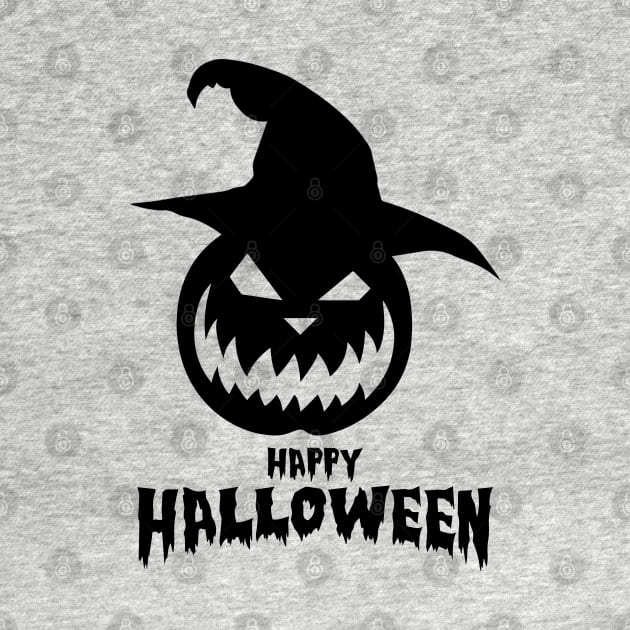 Happy Halloween With Black Scary Pumpkin by anbartshirts